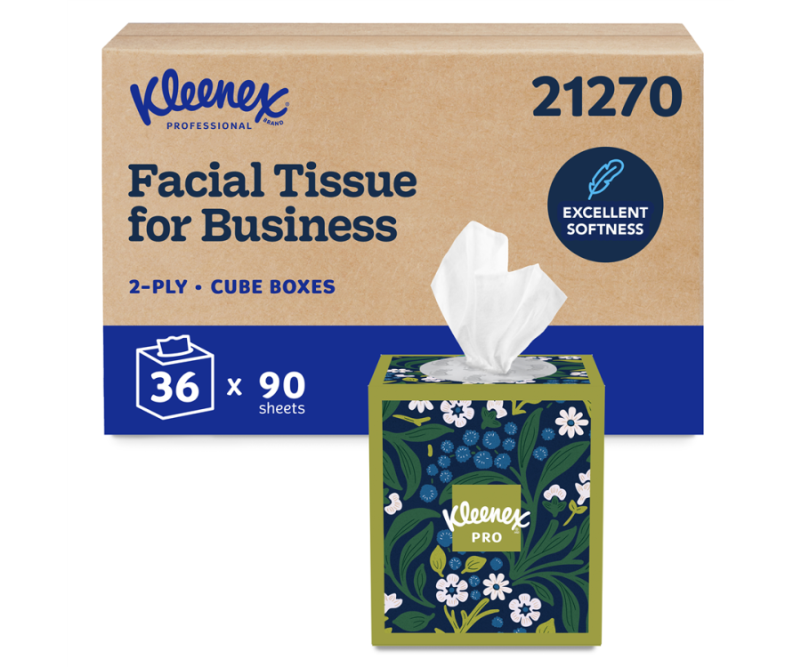 Kleenex® Comfort Touch™ 2-Ply Facial Tissue Cube (90 Tissues/Box
